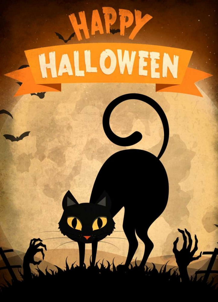 Happy Halloween Black Cat Poster Print by Kimberly Allen - Item