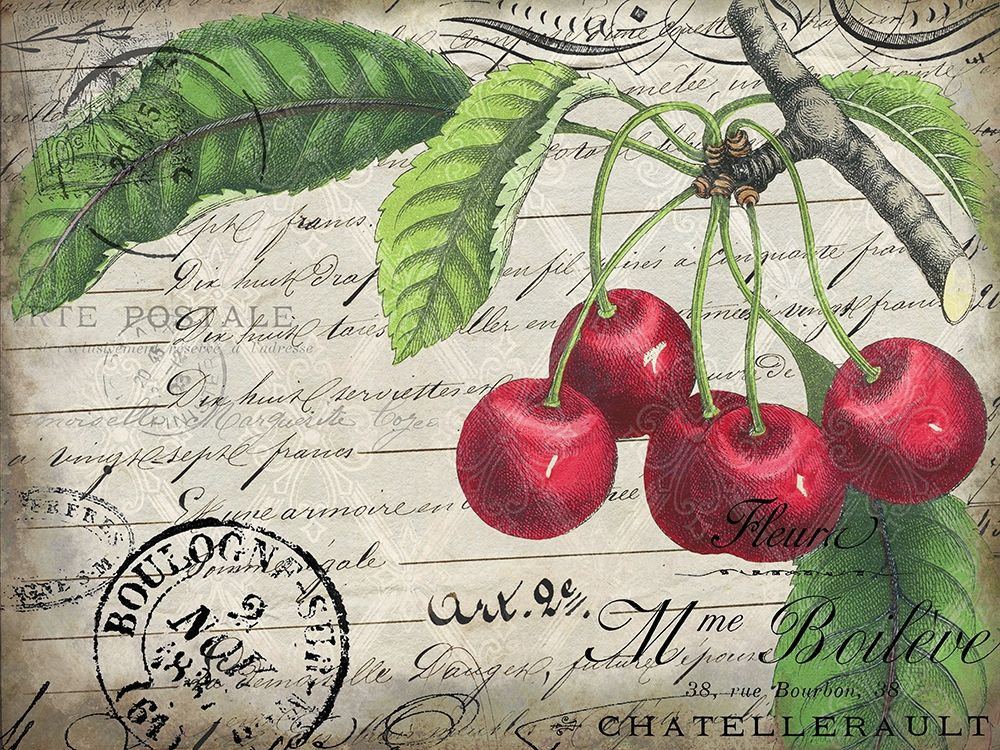 Vintage Cherries Poster Print by Allen Kimberly - Item