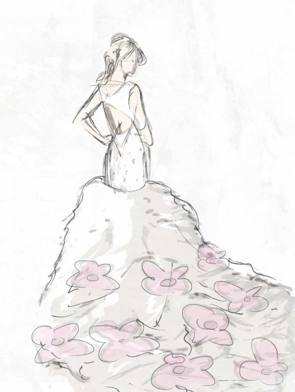 flowery dress drawing