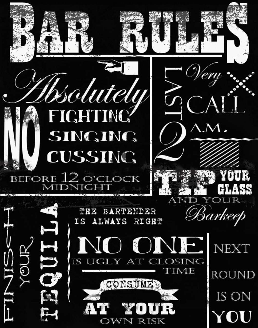 BAR RULES Poster Print by Taylor Greene Item VARPDXTGRC048 Posterazzi