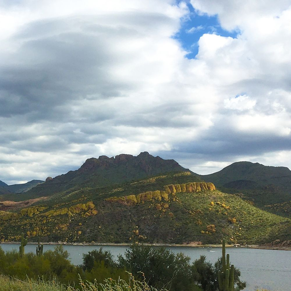 Bartlett Lake Yellow Cliffs 1 Poster Print by Popcorn Popcorn