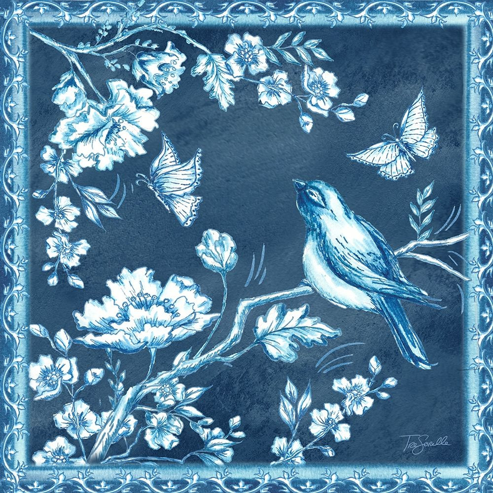 Chinoiserie Tile blue II Poster Print by Tre Sorelle Studios Tre