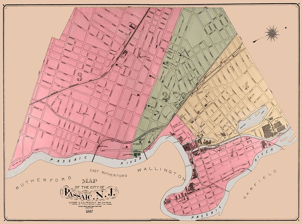 Passaic New Jersey Wise 1897 Poster Print by Wise Wise NJPA0001