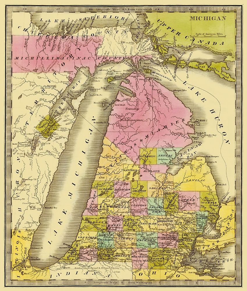 Michigan Greenleaf 1841 Poster Print by Greenleaf Greenleaf