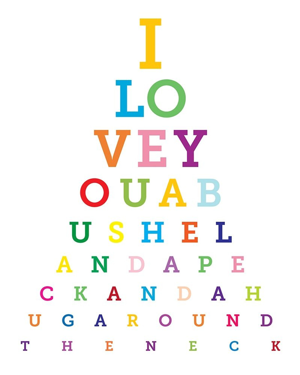 Eye Chart I Love You Poster