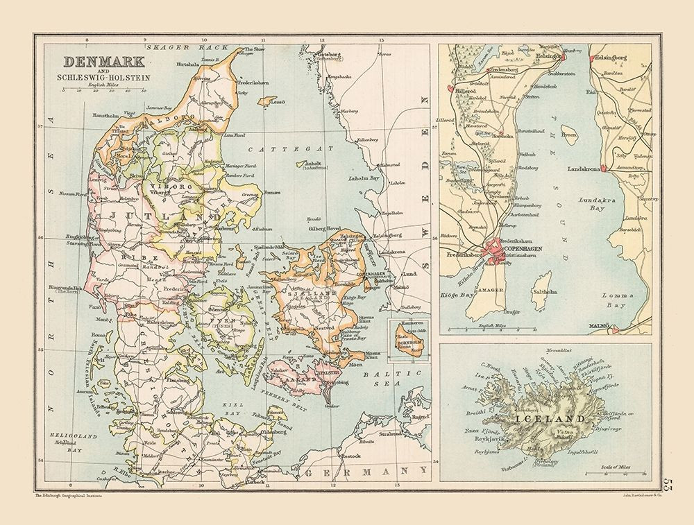 Schleswig Holstein Germany Denmark Poster Print by Bartholomew