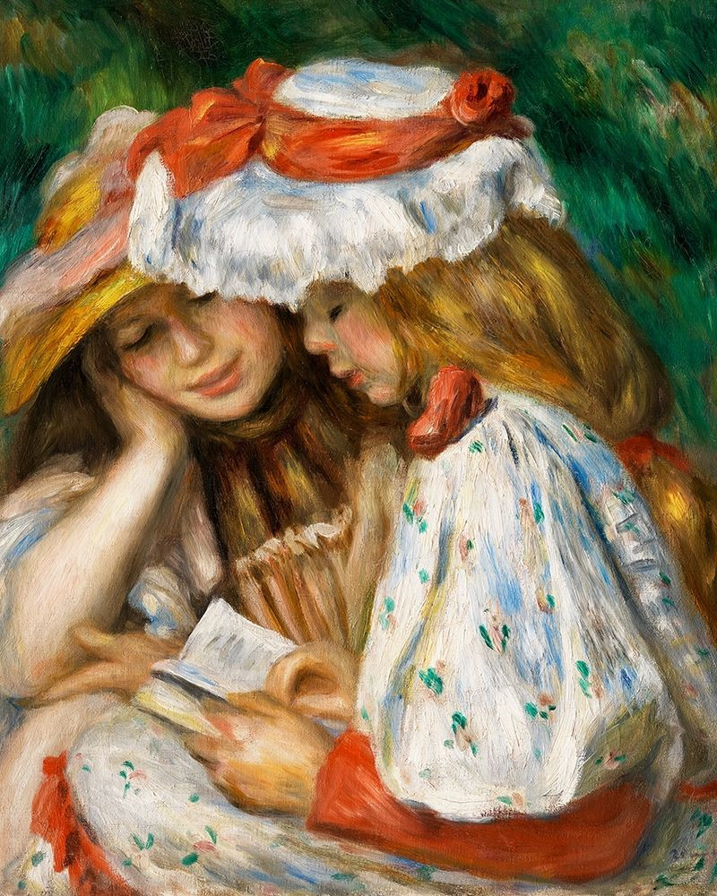 Two Girls Reading 1891 Poster Print by Pierre-Auguste Renoir