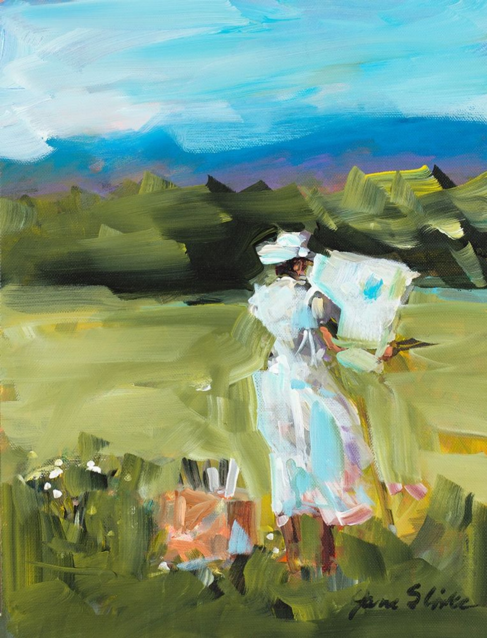 Lady Painting by Jane Slivka (18 x 24) Posterazzi