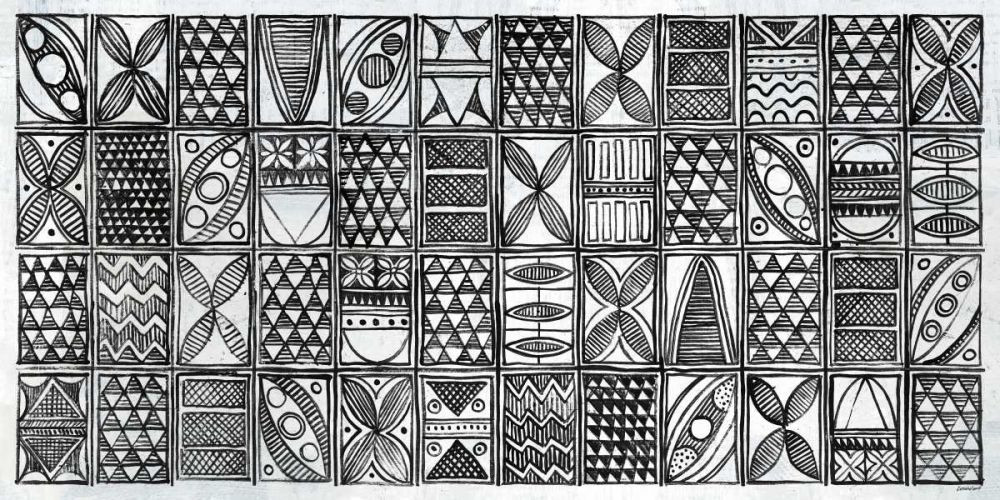 Patterns of the Amazon I BW by Kathrine Lovell (24 x 12) - Posterazzi