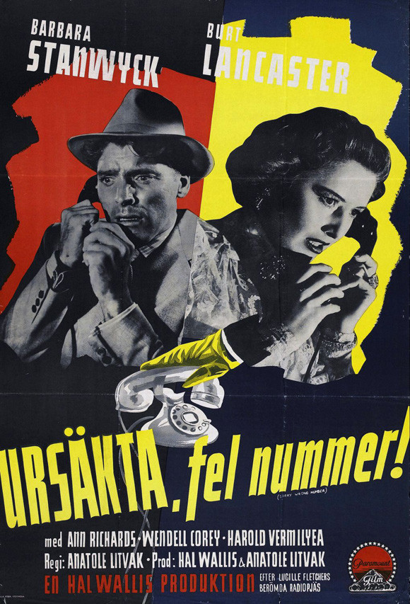 Sorry, Wrong Number Movie Poster Print (11 x 17) - Item
