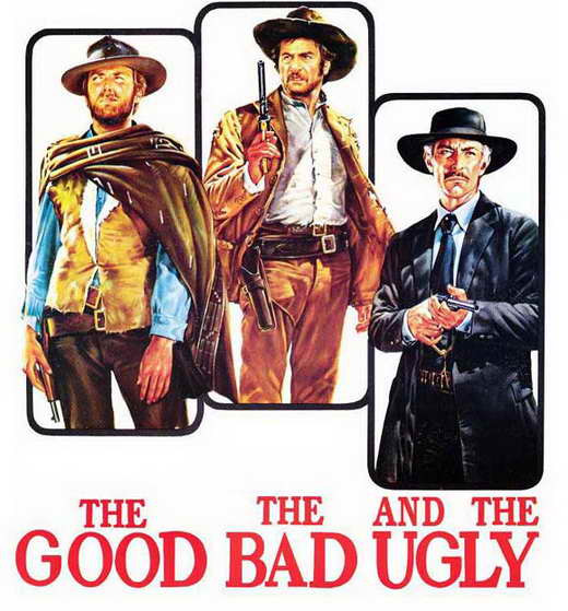 Poster Toile "Le Bon, La Brute Et Le Truand" - 50 X 75 Cm - Décoration Cinéma Bureau, Chambre, Cadeau Fan Western