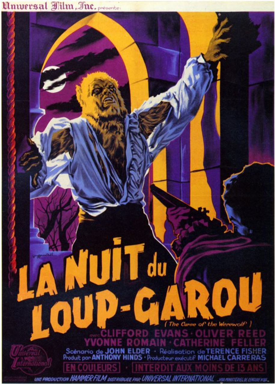 Vintage French the Night of the Werewolf Movie Poster A3/A4 