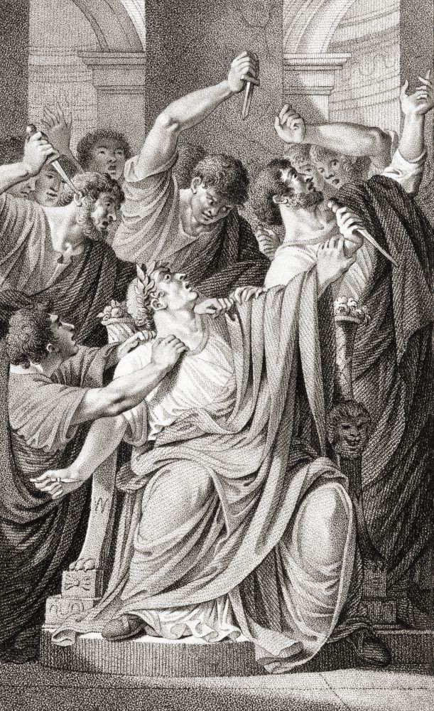 The death of Julius Caesar. Gaius Julius Caesar, Roman politican