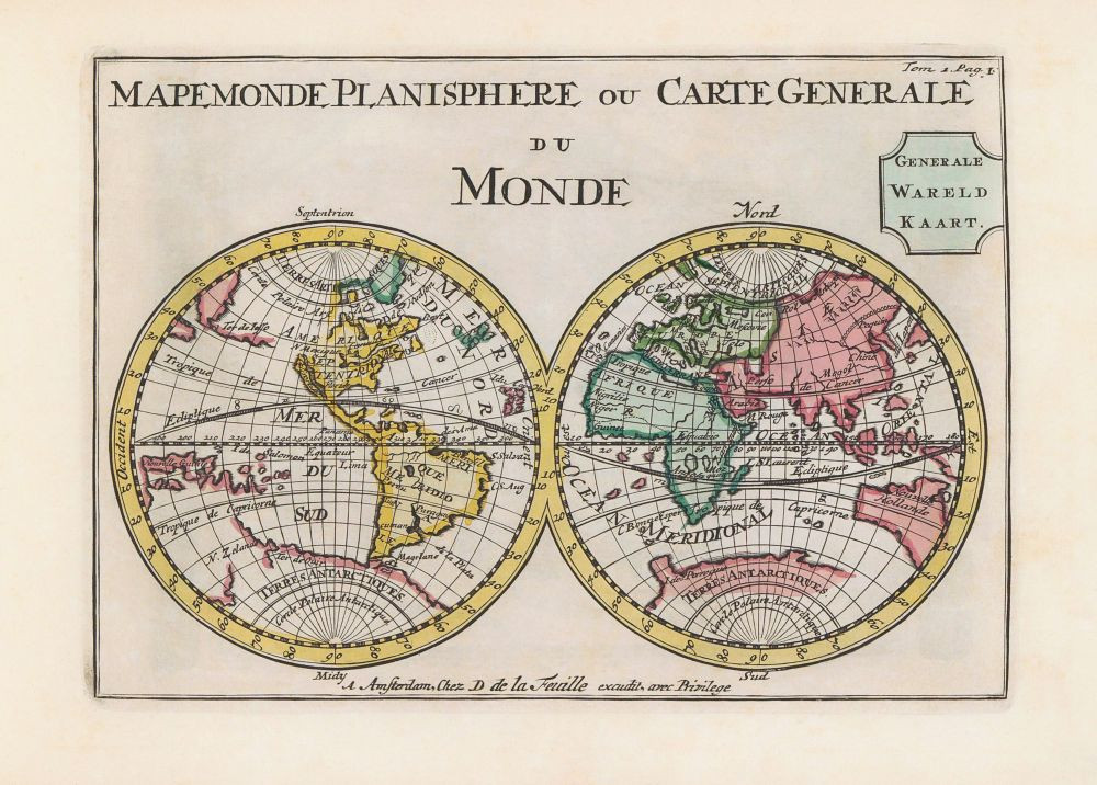 World map dating from the late 17th or early 18th century and