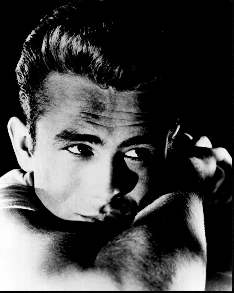 James Dean Close Up With Head In Arm Black And White Photo Print
