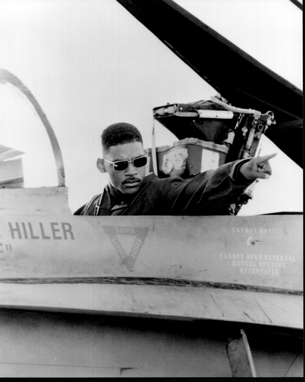 Will Smith In Jet For Independence Day Black And White Photo