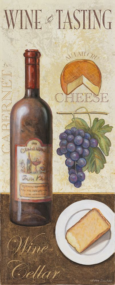 wine and cheese poster