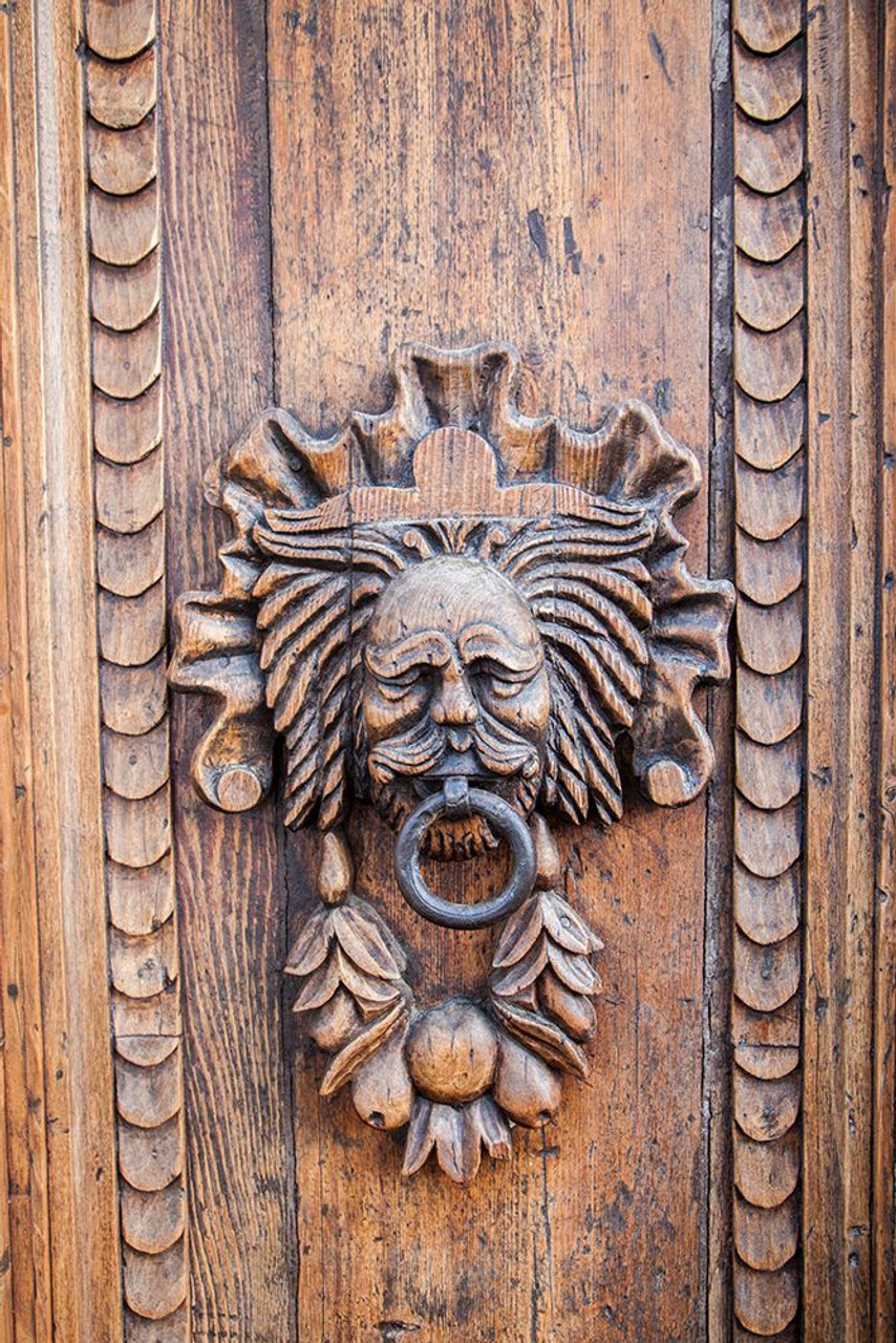 Italy- Umbria- Assisi. Ornate wood carved door knocker. Poster Print - Julie Eggers - Posterazzi italy-umbria-assisi-ornate-wood-carved-door-knocker-poster-print-julie-eggers-posterazzi