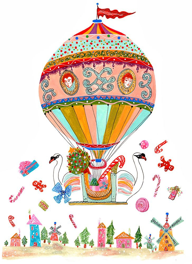 Ornament Hot Air Balloon Poster Print - Studios Kwerki - Posterazzi
