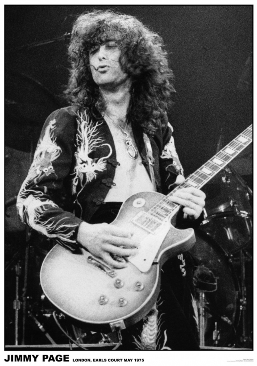 Led Zeppelin Jimmy Page Earls Court Poster Poster Print