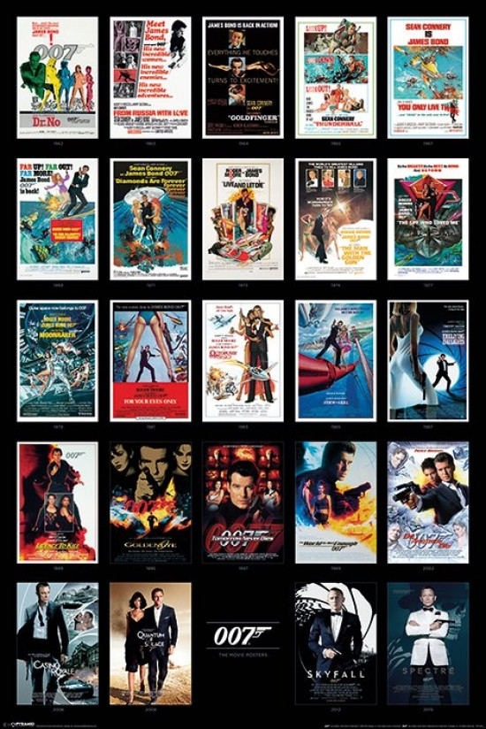 James Bond - 24 Movie Poster Prints Poster Poster Print James Bond - 24 Movie Poster Prints Poster Poster Print