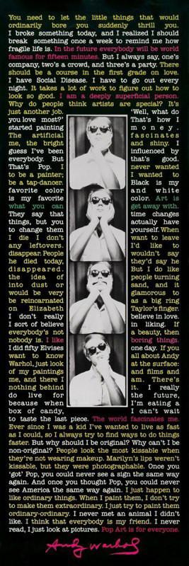 andy warhol quote poster
