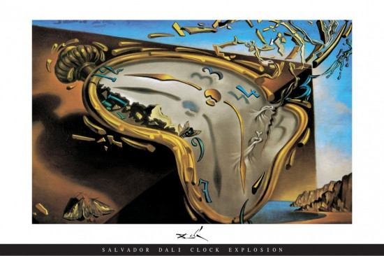 Salvador Dali Clock Poster Print Clock Explosion Poster Poster
