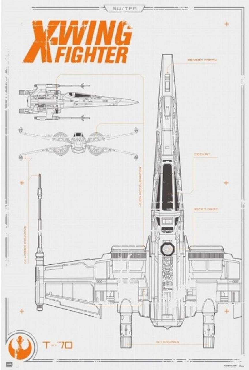 Star Wars X-Wing Blueprint Poster Poster Print - Item