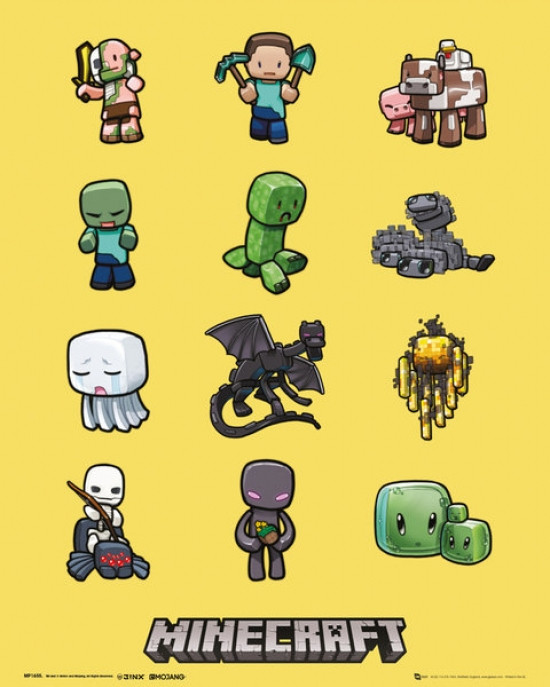minecraft mobs poster