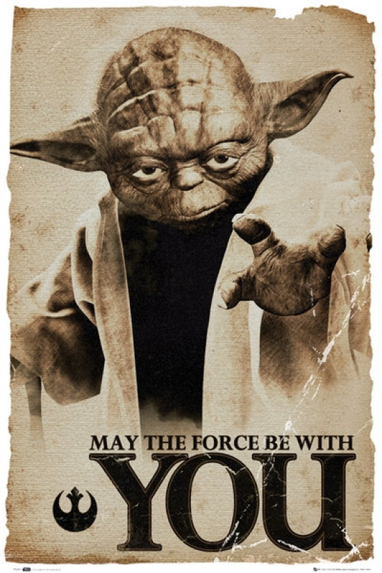Star Wars Yoda May the Force Be With You Poster Poster Print by