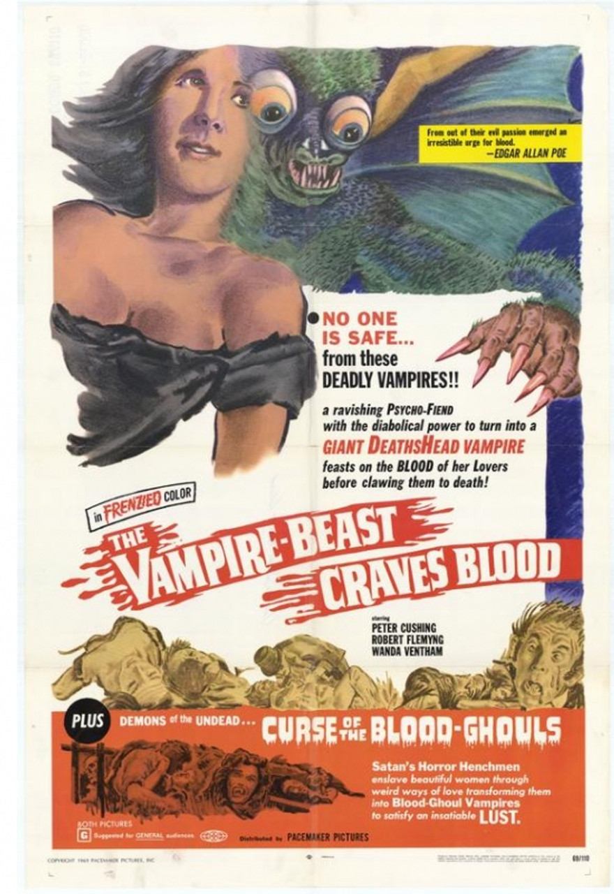 The Vampire Beast Craves Blood Movie Poster 11 X 17 Item Movee5180 Posterazzi