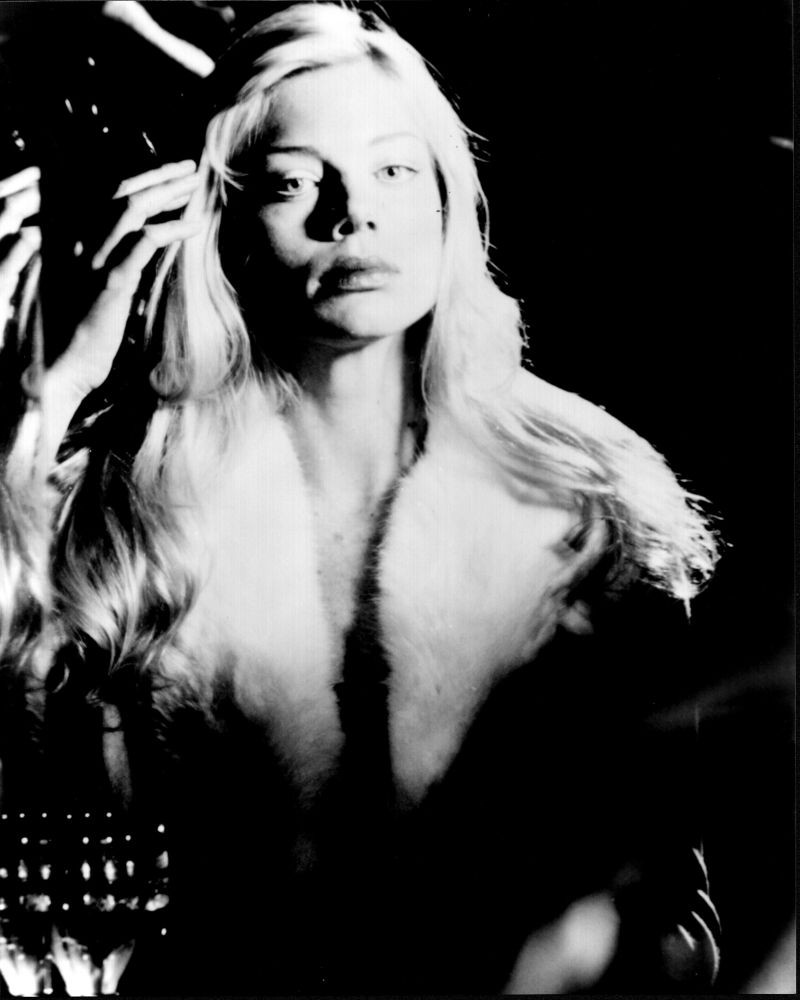 Peta Wilson In Fur Coat For La Femme Nikita Black And White Photo