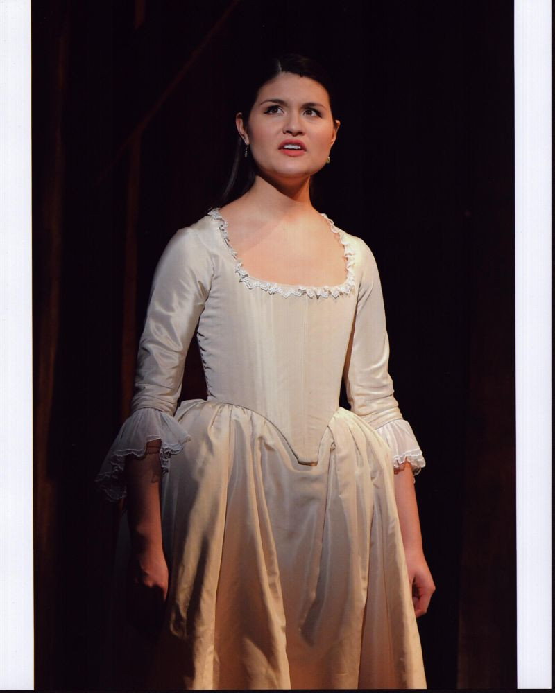 Phillipa Soo Wearing Tan Dress In Hamilton Photo Print Item