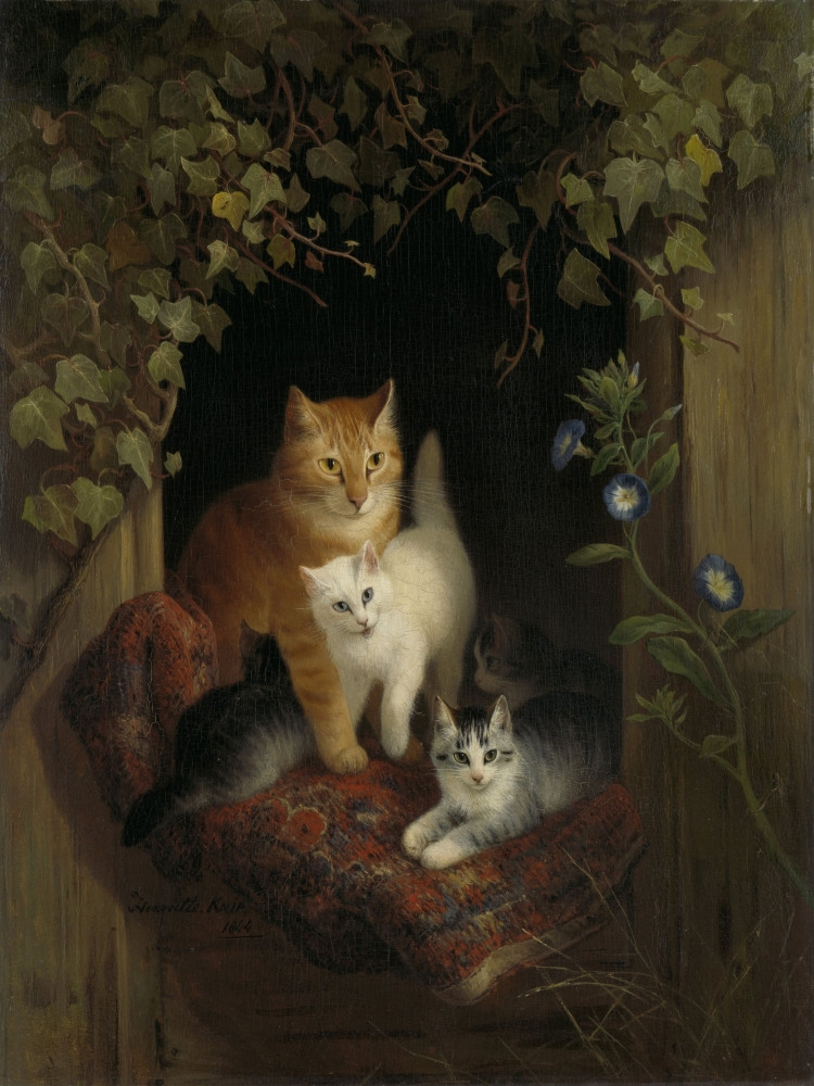 Cat With Kittens, By Henriette Ronner, C. 1844, Belgian-Dutch