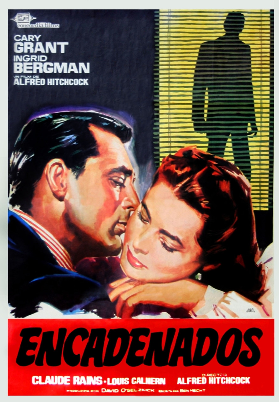 24"x36" Canvas Classic Movie Poster Cary Grant & Ingrid Bergman NOTORIOUS 