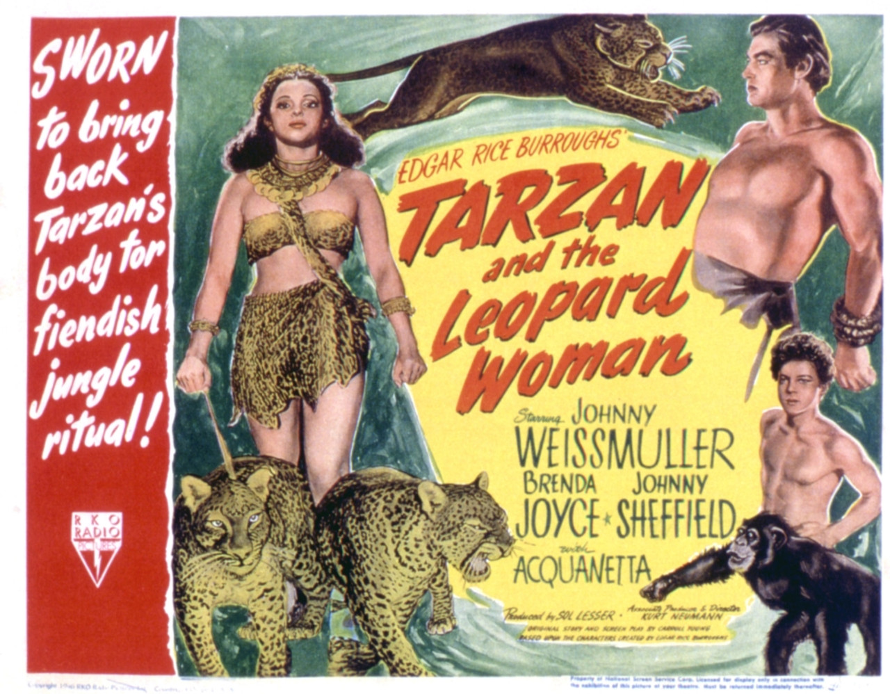 Tarzan And The Leopard Woman Acquanetta Johnny Weissmuller