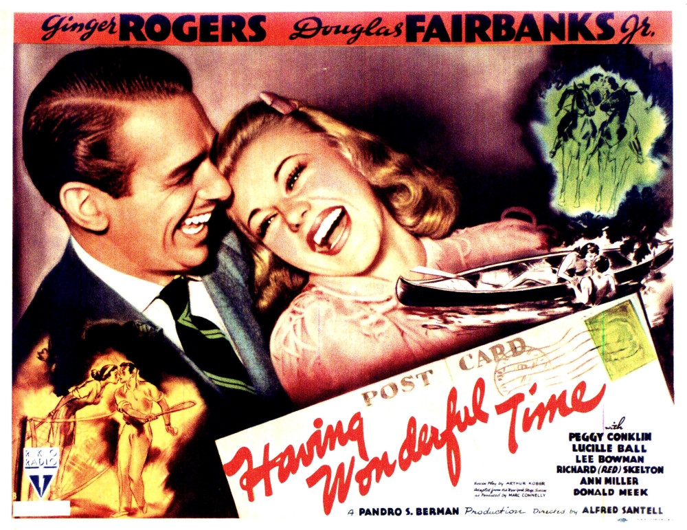 Having Wonderful Time From Left Douglas Fairbanks Jr. Ginger Rogers 1938. Movie Poster