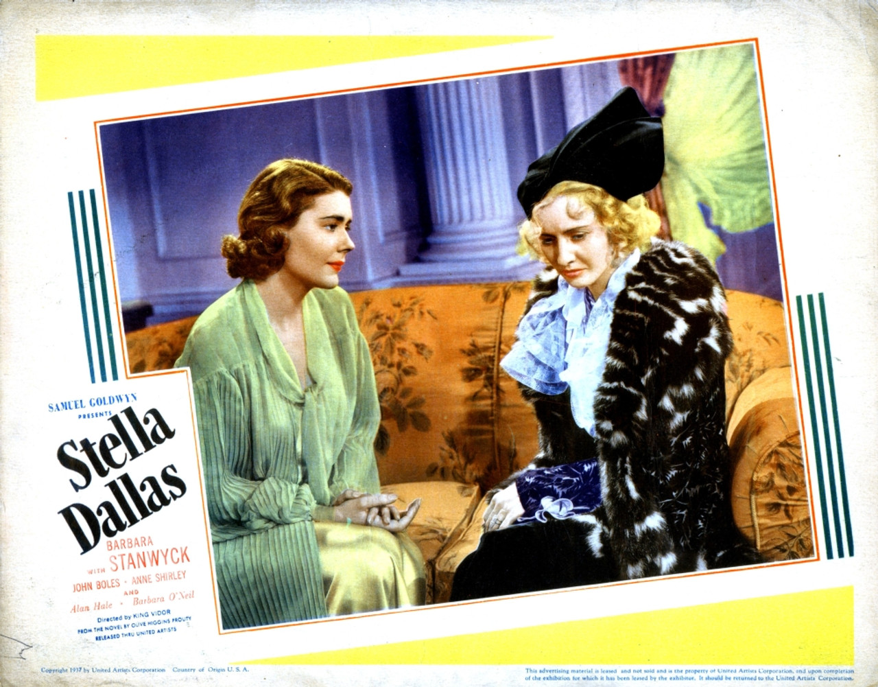 Stella Dallas From Left Barbara O'Neil Barbara Stanwyck 1937 Movie