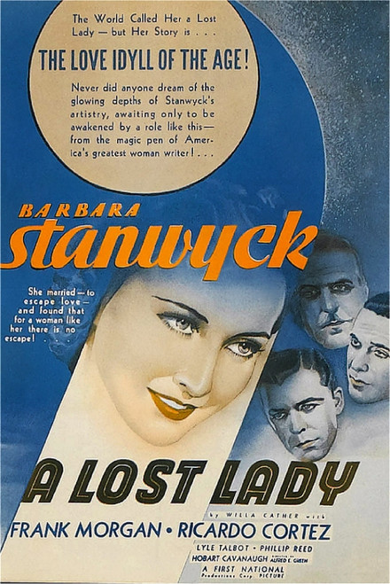 A Lost Lady Us Poster Art Clockwise From Left: Barbara Stanwyck Frank Morgan Richardo Cortez Lyle Talbot 1934 Movie Poster Masterprint - Item # VAREVCMCDLOLAEC025H
