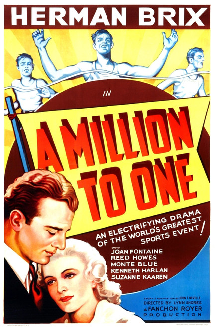 A Million To One Us Poster Art Top Center: Bruce Bennett; Bottom From Left: Bruce Bennett Joan Fontaine 1937 Movie Poster Masterprint - Item # VAREVCMCDMITOEC010H