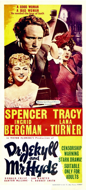 Dr. Jekyll And Mr. Hyde Clockwise From Top Left: Spencer Tracy Ingrid Bergman Lana Turner 1941. Movie Poster Masterprint - Item # VAREVCMCDDRJEEC006H