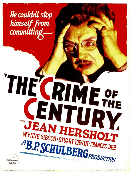 The Crime Of The Century Jean Hersholt On Midget Window Card 1933. Movie Poster Masterprint - Item # VAREVCMCDCROFEC010H
