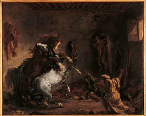 Arab Horses Fighting In A Stable Poster Print - Item # VAREVCMOND024VJ236H