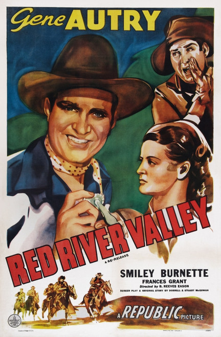 Red River Valley Us Poster Art From Left: Gene Autry Frances Grant Smiley Burnette 1936 Movie Poster Masterprint - Item # VAREVCMCDRERIEC121H Red River Valley Us Poster Art From Left: Gene Autry Frances Grant Smiley Burnette 1936 Movie Poster Masterprint - Item # VAREVCMCDRERIEC121H