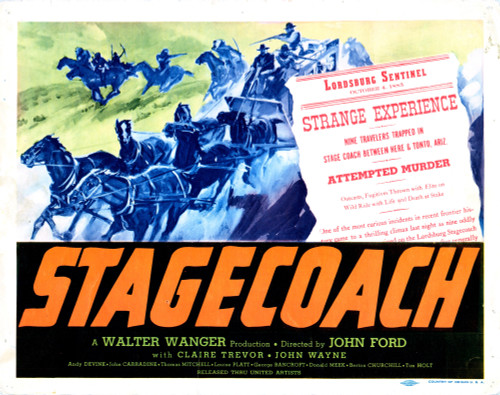 Stagecoach Poster Art 1939 Movie Poster Masterprint - Item # VAREVCMSDSTAGEC009H