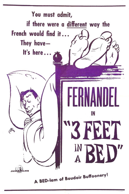 3 Feet In A Bed French Poster Fernandel 1950 Movie Poster Masterprint - Item # VAREVCMCDTHFEEC001H