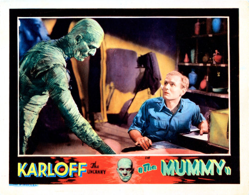 The Mummy Us Lobbycard Inset From Left: Boris Karloff Bramwell Fletcher Bottom From Left: Boris Karloff Zita Johann On 1951 Re-Release Lobbycard 1932. Movie Poster Masterprint - Item # VAREVCMMDMUMMEC012H