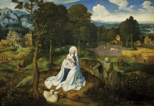 Patinir Joachim. Rest On The Flight Into Egypt. Ca. 1522. Flemish Art. Oil On Wood. Spain. Madrid. Prado Museum. ?? Aisa/Everett Collection Poster Print - Item # VAREVCFINA048AH070H