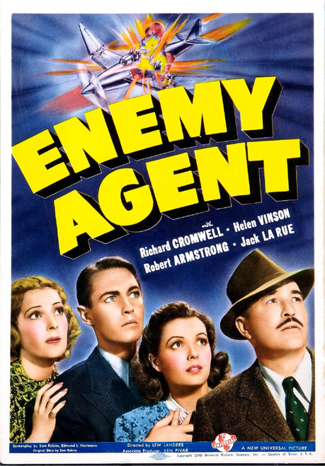 Enemy Agent Us Poster From Left: Helen Vinson Richard Cromwell Marjorie Reynolds Robert Armstrong 1940 Movie Poster Masterprint - Item # VAREVCMCDENAGEC003H