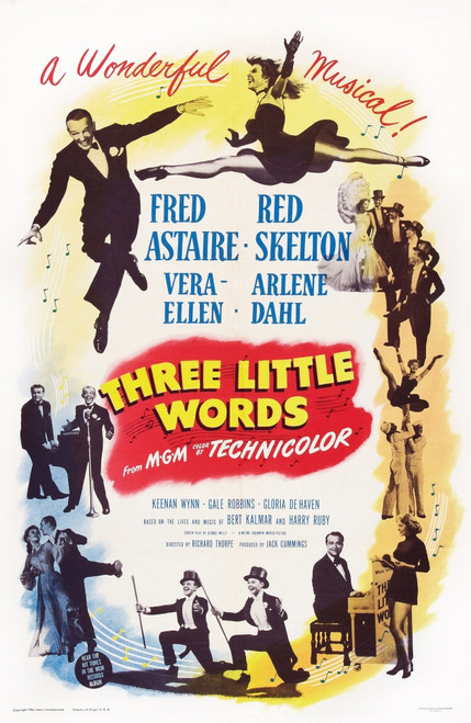 Three Little Words Us Poster Art: Top From Left: Fred Astaire Vera-Ellen; Bottom Second Left: Red Skelton; Bottom Right: Arlene Dahl 1950. Movie Poster Masterprint - Item # VAREVCMCDTHLIEC024H